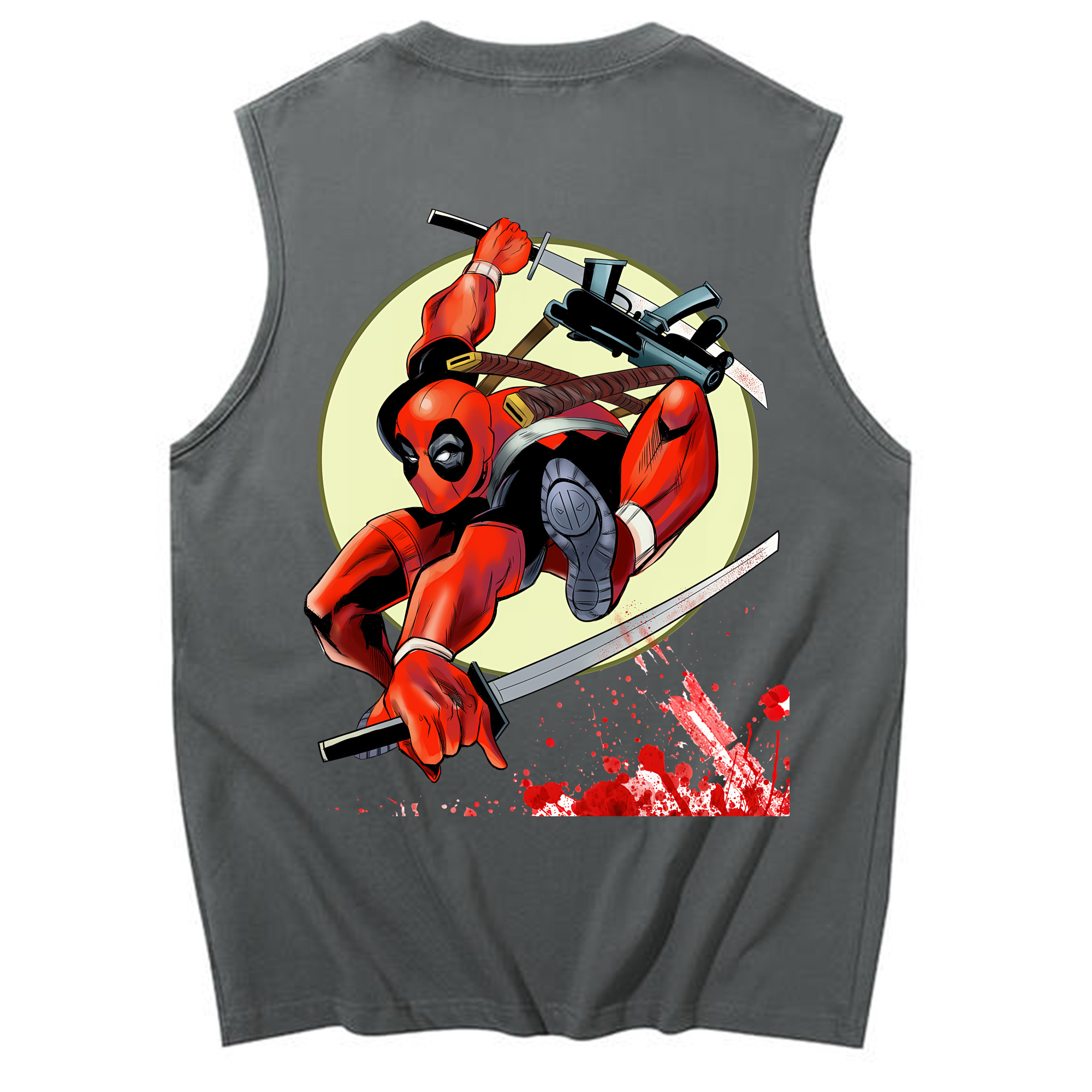 （画像用） Deadpool デッドプール コットン100％タンクトップ（背面プリント）